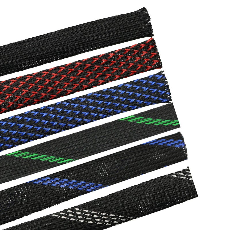 CBAZY 30ft PET Expandable Sleeving Wire Cable Sleeve (1/3", Red&Black) - Image 5